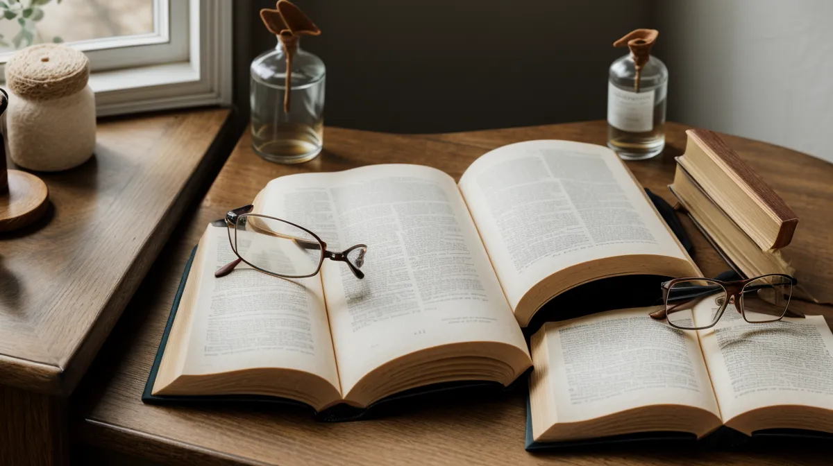 Benefits of eye vitamins with meso-zeaxanthin for aging vision — a well-worn paperback held up to catch better light, the aging-vision moment that started this search for macular health support.